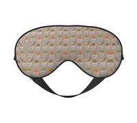 Egg Cup Noodle Ramen Printing Reversible Design Sleep Mask, Ideal for Camping, Meditation & Shifts, Snug Fit,No Light Leakage