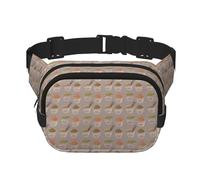 Egg Cup Noodle Ramen Unisex Adjustable Waist Square Double Layer Waist Pack for Outdoor Activities Travelling Running Hiking