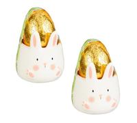 Egg Cup With Chocolate Egg 20g x Pack of 2 - Bunny - Includes Egg Cup and Hollow Chocolate Easter Egg