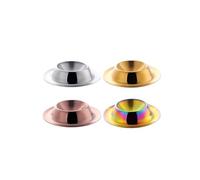 Egg Cups, 4PCS Sturdy Kitchen Boiled Metal Holder Breakfast Egg Dessert Ice Cream Pudding Caviar Cup Gadget(Mix Color 4pcs)