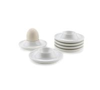 Egg Cups,6 Pack Egg Holders Soft Hard Boiled Egg Cup White Plastic Egg Stand Plates Egg Tray for Hard Soft Boiled Eggs Microwave and Dishwasher Safe