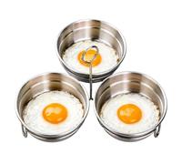Egg Cups and Poached Egg Maker, Stainless Steel Egg Poacher with Fried Egg Ring, Egg Rings for Frying, Poached Egg Moulds and Egg Poacher Pan, Easy Cooking Solution for Breakfast Preparation