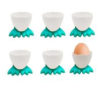 Egg Cups Cartoon Egg Holders Soft Hard Boiled Egg Cups for Breakfast Brunch Soft Boiled Egg (Green)