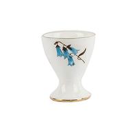 Egg Cups Ceramic Egg Cups, Hand-Printed Egg Cup Breakfast Hard Soft Boiled Eggs Holder Porcelain, White Egg Holders(D)