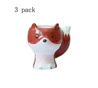 Egg Cups Egg Cup European-Style Animal Shape Egg Tray, Cute Little Fox Ceramic Egg Cup Holder, Suitable for Home Egg Holders(A)