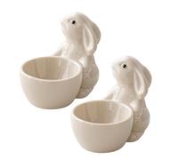 Egg Cups Set of 2, Ceramic, Cute Animal Design, Porcelain, Egg Holder, Tableware Decoration, Gift, Christmas, Birthday, Family, Friends, Children
