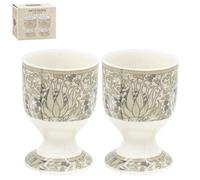 Egg Cups Set W.morris Artichoke Cream Floral Ceramic Kitchen Table Accessory