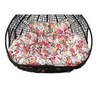 Egg cushion Double Hanging Swing Lounge Chair Soft Deep Cushion, Outdoor 2 Seater Swing Chair Pad with Ties,Fully Filling, Not Collapse(D)