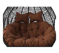 Egg cushion Double Hanging Swing Lounge Chair Soft Deep Cushion, Outdoor 2 Seater Swing Chair Pad with Ties,Fully Filling, Not Collapse(Coffee)