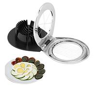 Egg Cutter Egg Slicing Tool Multifunctional Kitchen Gadget Dual Use Design for Home Cooking Stainless Steel Wire Zinc Alloy Silver 11 x 9.5cm
