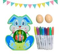 Egg Decor Set - Rotating Interactive Toy, Electric Quick Drying Kit for Easter Painting, Art Eggs with Light Music, Family Activity, Creative Supplies for School and Travel