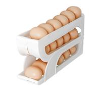 Egg Dispenser for Refrigerator,Automatic Rolling 3 Tiers Egg Holder for Fridge - Food Container, Space-Saving Egg Storage Box for Refrigerator Side Door Storage