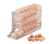 Egg Dispenser for Refrigerator, Egg Rack - Rollable Egg Holder Rack for Fridge with Large Capacity | Space-saving Worktop Cabinets, Egg for Pantry, Chicken Coop,