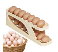 Egg Dispenser for Refrigerator Slim Two Tier Organizer Holds 15