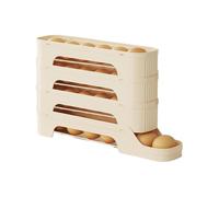 Egg Dispenser - Roll Up Refrigerator Organizer | Automatic Kitchen Shelf, Gravity Container Sliding Vertical Storage, Double Layer Heavy Duty Space Saving Holder