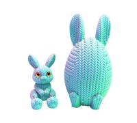 Egg Figurines, 3D Printed Easter Display Ornaments, Colorful Tabletop Home Decor for Shelf Bookcase Cabinet Bedside Window Decorations Spring Celebration Party Accent Pieces