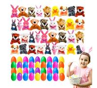 Egg Fillers - Prefilled Easter Eggs With Toy | Eastèr Ê Plush, 12/24 Random Design,Basket Stuffers For Kids, Party Favors Prizes, Goodie Bags Stuff, Fidget Toys Classroom Treasure Box