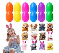 Egg Fillers - Prefilled Easter Eggs With Toy | Eastèr Ê Plush, 12/24 Random Design,Basket Stuffers For Kids, Party Favors Prizes, Goodie Bags Stuff, Fidget Toys Classroom Treasure Box