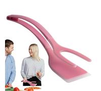 Egg Flipper - 12.05 Inches Toaster Tong for Kitchen Cooking, Breakfast BBQ with Ergonomic Handle, Food Utensil for Fish Steak, Silver Steel, Multipurpose Use, Portable, Indoor