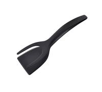 Egg Flipper Spatula - 2 in 1 Frying Tongs and Flip Spatula Tongs, Non-Stick Egg Turners, Pancake Fish French Toast Omelet Making Home Kitchen Cooking Tools Black