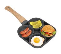 Egg Frying Pan Breakfast Pan 4-Hole Non Stick Frying Pan for Gas Electric Induction Egg & Burger Pan - No Flip Needed for Perfect Eggs, Bacon, Ham