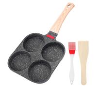 Egg Frying Pan, Non-Stick Omelette Pan Skillet, 4 Hole Egg Fried Burger Pancake Pan for Breakfast, Compatible with All Induction Stovetops,Made of Aliuminum