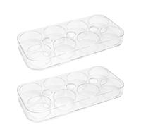 Egg Holder, 2 Pack Egg Holder Fridge, Eggs Holders Storage for Kitchen, Eggs Storage Fridge, for Refrigerator or Countertop Use, 17.5 x 8.5 x 2.2 cm