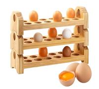Egg Holder | 3 Tier Wooden Egg Storage - Large Storage Container Edition Country House for Home Kitchen Apartment Compilation