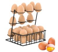 Egg Holder Countertop, Black Metal Countertop Egg Holder For Eggs, Holder Storage Basket Organizer For Farmhouse Kitchen Countertop, Hold Up To 20 Eggs