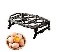 Egg Holder - Creatives Cast Iron Rack | 6 Or 8 Compartment Eggs Tray | Kitchen Home Bar Restaurant Storage Organizer | Durable Metal Egg Display For Cooking Baking Serving