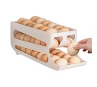 Egg Holder Dispenser, Double Row Egg Storage, Fridge Egg Dispenser, Kitchen Egg Holder, 36x13.6x13.6 cm, / 14.17x5.35x5.35in, 3-Tier Double Row Egg Container for Refrigerator