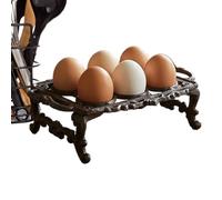 Egg Holder For Counter - Decorative Cast Iron Egg Rack, Vintage Farmhouse 12-Cup Display Stand, Heavy Duty Metal Organizer For Kitchen & Restaurant, Space-Saving | For Easter & Christmas Decor