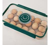 Egg Holder for Fridge - 12/18/24 Pockets Storage Container with Lid, BPA-Free Clear Plastic, Stackable & Space-Saving Tray with Best Before Date Dial, Kitchen, Refrigerator & Freezer Egg Organizer