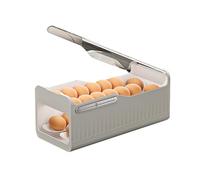 Egg Holder for Fridge - Rolling Transparent Egg Container with 2 Tiers, Space Saving Storage in the Fridge | Durable Kitchen Box by Creatives for 24-28 Eggs, Easy Access
