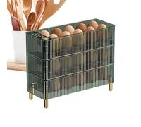 Egg Holder for Fridge - Stackable Three-Layer Egg Storage Container Organiser, Egg Tray Storage Box for Fresh Eggs in the Household for Fridge, Kitchen Worktop