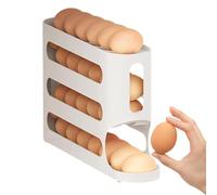 Egg Holder for Refrigerator, Egg Rack on Roller Rack, 4 Layer Automatic Rolling Egg Holder | Food Grade Egg Dispenser Space-Saving Egg Organizer for the