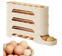 Egg Holder For Refrigerator - Space Saving Automatic Rolling Egg Organizer Multi-Tier Shelf | Slide Type Refrigerator Dispenser |