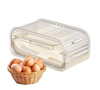 Egg Holder for the Fridge, 2 Levels, Transparent with Sliding Lid Handle, Large Volume Egg Organiser for Cooling Device, for Kitchen, Counter, Pantry, Home, Home, Farmhouse, Camping
