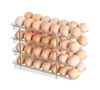 Egg Holder - Removable Egg Storage for the Fridge | 4-Tier Clear Container Box Large Storage Organiser | Space-Saving Egg Container Display for Kitchen Fridge and Counter Organisation