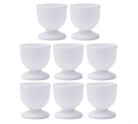 Egg Holder Set White Plastic 4/8 Units - Stackable Design for Soft Hard Boiled Eggs - Breakfast Cup for Home Kitchen Restaurant Camping(8pcs)