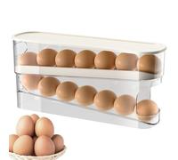 Egg Holders for Refrigerator - Eggs Dispenser Auto Rolling | Clear Large Capacity Refrigerator Storage Supplies for Kitchen Cabinet Freezer Camping Picnic Home Cooks Busy Parents