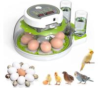 Egg Incubator, 18 Egg Incubators with Automatic Turning and Humidity Control, 360° Viewing Window, Integrated Egg Candler, for Hatching Chicken Quail Duck Bird Eggs