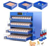 Egg Incubator and Hatcher with Automatic Egg Turning, Water Addition, Candler, Temperature & Humidity Control for Hatching Chicken, Duck, Goose, Turkey, Quail, 192 Eggs