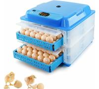 Egg Incubator Automatic Turning Water Intake 128 Eggs Poultry with Testing Light Family Hatching Chicken Duck Dove Quail