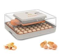 Egg Incubator for Hatching Eggs 52 Eggs Capacity 3IN1 Incubation Hatching Brooding LCD Digital Display Temperature Humidity Automatic Egg Turning Builtin Candler Light Adjustable (UK Plug)