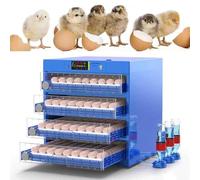 Egg Incubator with Dual Power Supply, Automatic Temperature and Humidity Control, Large Capacity for Home Poultry Hatching
