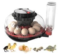 Egg Incubator with Temperature and Humidity Control, Automatic Egg Turner, 12 Eggs, 360° Clear View, Egg Candler, External Water Bottle Refill, Home Incubator for Quail Chicken Duck Pigeon