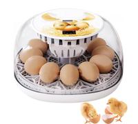 Egg Incubators for Hatching Chicks, 12 Automatic Egg Incubator with Automatic Turning & Temperature Control, 360° Clear Window, Farm Poultry Hatcher Machine for Duck Bird Goose Eggs gray