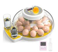 Egg Incubators for Hatching Eggs, 18 Eggs Incubator with Humidity Display, Egg Incubator with Automatic Egg Turning and Humidity Control-Day timer Yellow