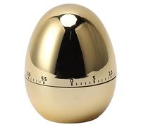 Egg Mechanical Timer Kitchen Alarm Clock Manual Timer 60 Minutes Multifunctional Study Exam Countdown ABS White (Gold)